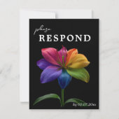🌈 Budget Blüten & Teller RSVP Karte (Vorderseite)