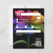 🌈 Budget Blüten & Teller RSVP Karte (Rückseite)