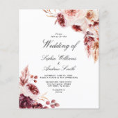 Budget Boheme Elegante Rustikale Hochzeitseinladun (Vorderseite)