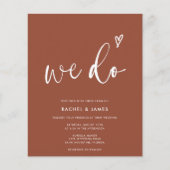 Budget Bohemisch Burnt Orange Moderne Hochzeit Flyer (Vorne)