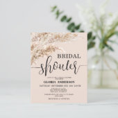 Budget Bohemisch Pampas Bridal Dusche Einladung (Stehend Vorderseite)