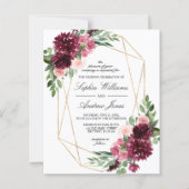 Budget Bohemische Rose Blumenzwiebeleinladung (Vorderseite)