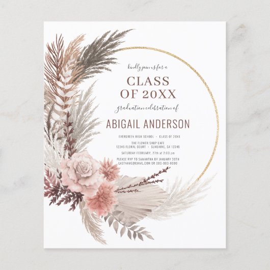 Budget Boho 2023 Grad Party Blumenladen (Vorderseite)