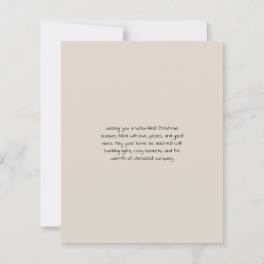 Budget Boho Angel Greenery Ferienkarte (Rückseite)