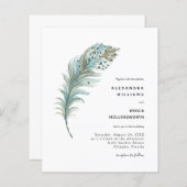 Budget Boho Aquamarin Blue Feather Minimal Wedding (Vorne/Hinten)