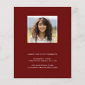 Budget Boho Arch Abschluss Einladung Rot (Rückseite)