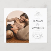 Budget Boho Arch Classic Typografy Foto Wedding (Vorderseite)