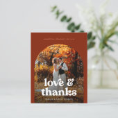 Budget Boho Arch Foto Hochzeit Dankeschön Karte (Stehend Vorderseite)