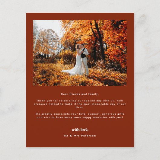 Budget Boho Arch Foto Hochzeit Dankeschön Karte (Rückseite)