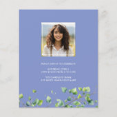 Budget Boho Arch Ivy Cornflower Blue Grad Einladun (Rückseite)