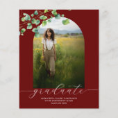 Budget Boho Arch Ivy, Roter Abschluss Einladung (Vorderseite)