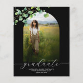 Budget Boho Arch Ivy, Schwarzer Abschluss Einladun (Vorderseite)