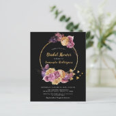 Budget Boho Autumn Black Bridal Dusche Einladung (Stehend Vorderseite)