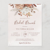 Budget Boho Autumn Floral Bridal Brunch Einladung (Vorderseite)