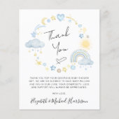 Budget Boho Baby Boy Dusche Danke Karte (Vorderseite)