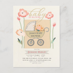 Budget Boho Baby Buggy Dusche Postkarte