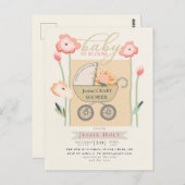 Budget Boho Baby Buggy Dusche Postkarte (Vorne/Hinten)
