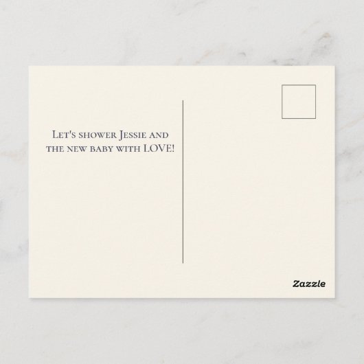 Budget Boho Baby Buggy Dusche Postkarte (Rückseite)