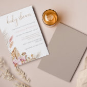 Budget Boho Baby Dusche Pampas Grass Floral Einladung
