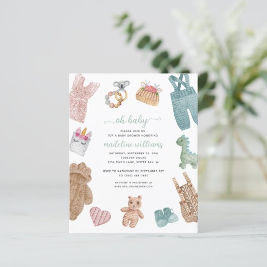 BUDGET BOHO Babykleidung neutral Oh Babydusche (Stehend Vorderseite)