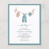 BUDGET BOHO Babykleidung Oh Babydusche einladen (Vorderseite)