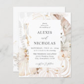 Budget Boho Beach Tropical Beige Floral Wedding (Vorne/Hinten)