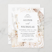 Budget Boho Beach Tropical Beige Floral Wedding