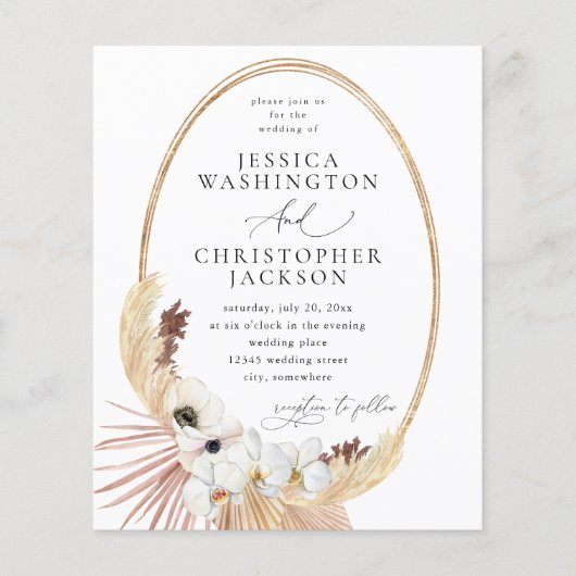 Budget Boho Beach White Floral Wedding (Vorderseite)