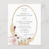 Budget Boho Beach White Floral Wedding Flyer (Vorne)