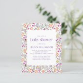 Budget Boho Bicycle Floral Baby Dusche einladen (Stehend Vorderseite)