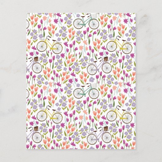 Budget Boho Bicycle Floral Script Couples Dusche (Rückseite)