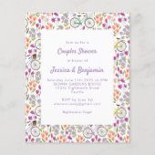 Budget Boho Bicycle Floral Script Couples Dusche (Vorderseite)