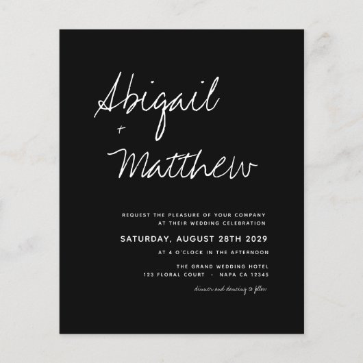 Budget Boho Black and White Weditation Flyer (Vorne)
