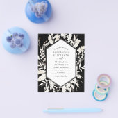 Budget Boho Black Botanical Wedding Einladung Flyer (Einzeln)