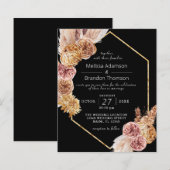 Budget Boho Black Desert Hochzeitsfeier Flyer Einl (Vorne/Hinten)