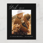 Budget Boho Black Wedding Vielen Dank Karten (Vorne)