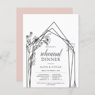 Budget Boho Blume Geometric Probe Dinner Inv Einladungspostkarte