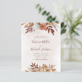 Budget Boho Blume Hochzeit im Herbst Save the Date (Stehend Vorderseite)