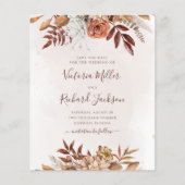 Budget Boho Blume Hochzeit im Herbst Save the Date (Vorderseite)