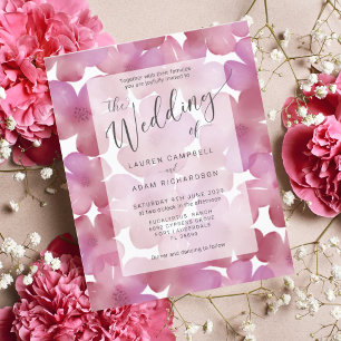 Budget Boho Blush Pink Blues Hochzeit Einladung