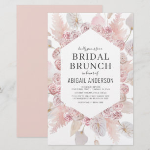 Budget Boho Blush Pink Bridal Brunch Einladung