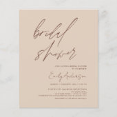 Budget Boho Brautparty Script Minimalistisch (Vorderseite)