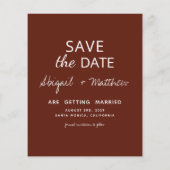 Budget Boho Brown Foto Save the Date Einladung Flyer (Hinten)