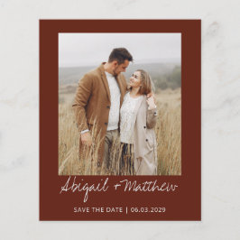 Budget Boho Brown Foto Save the Date Einladung Flyer