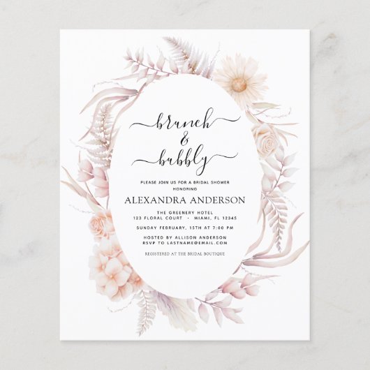 Budget Boho Brunch & Bubbly Brautparty (Vorderseite)