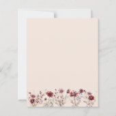 Budget Boho Burgundy Bloral Blush Einladung (Rückseite)