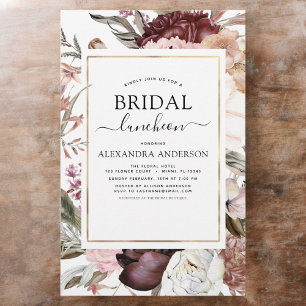 Budget Boho Burgundy Brautparty Luncheon