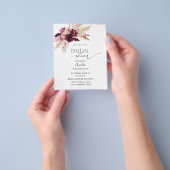 Budget Boho Burgundy & Pink Brautparty Flyer (Gruppe)