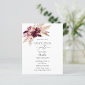 Budget Boho Burgundy & Pink Floral Graduation Part (Stehend Vorderseite)