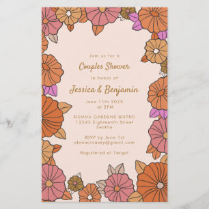 Budget Boho Burnt Orange Floral Paare Dusche